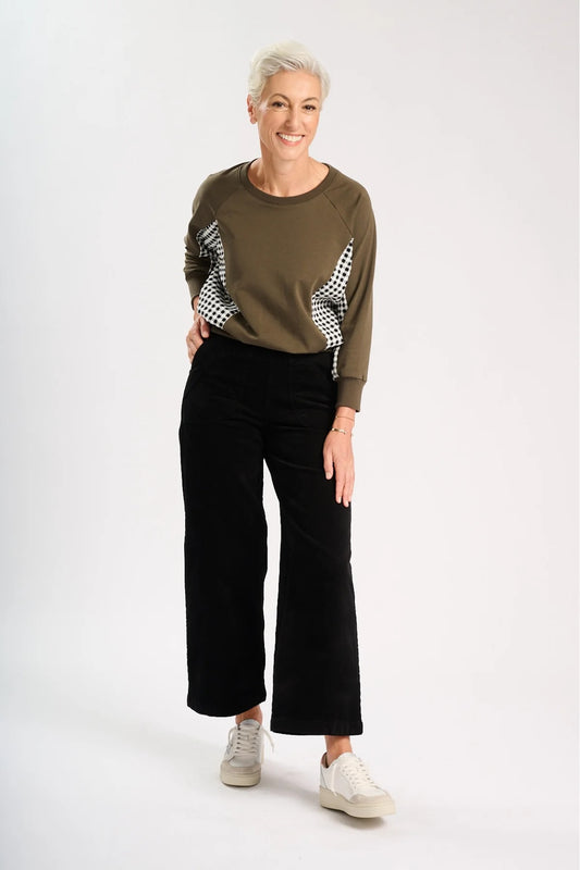 Olga de Polga Peggy Sue Velvet Corduroy Pants - Black