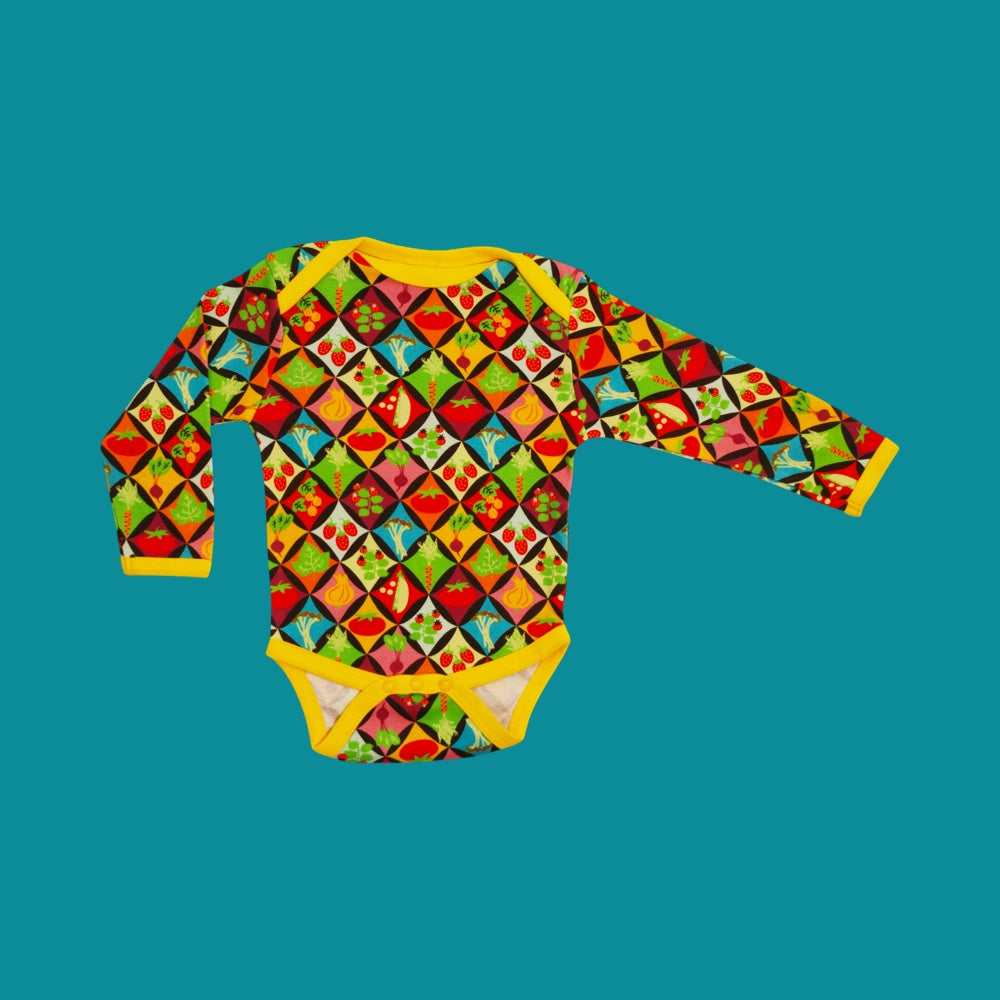 Duns Harlequin Veggies Long Sleeve Bodysuit