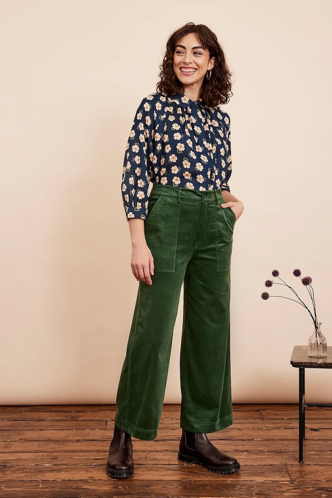 Emily & Fin Nora Cropped Trouser - Forest Green