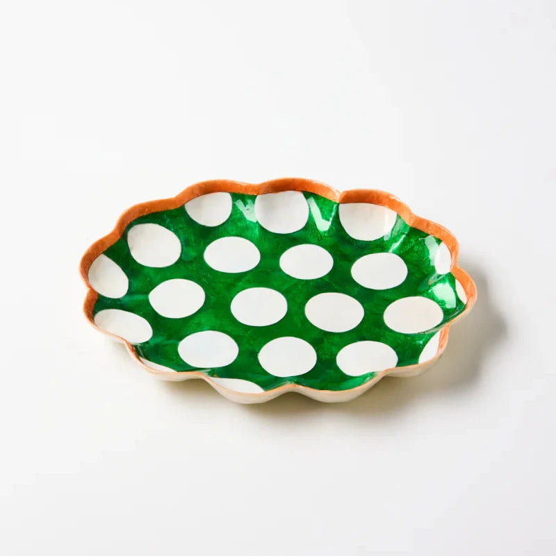 Jones & Co Paradis Scallop Tray - Green