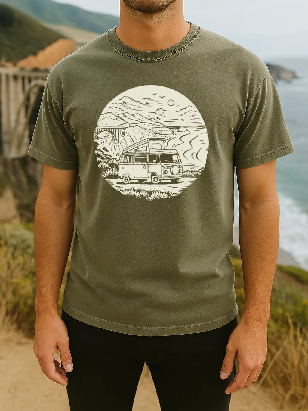 Moore Collection Big Sur VW Bus Tee - Green
