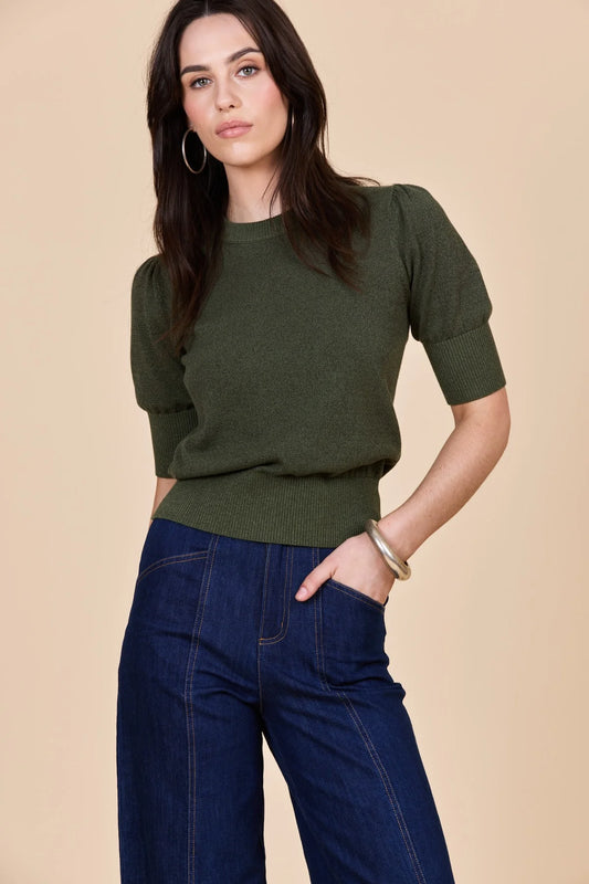 Frock Me Out Lurex Knit - Olive