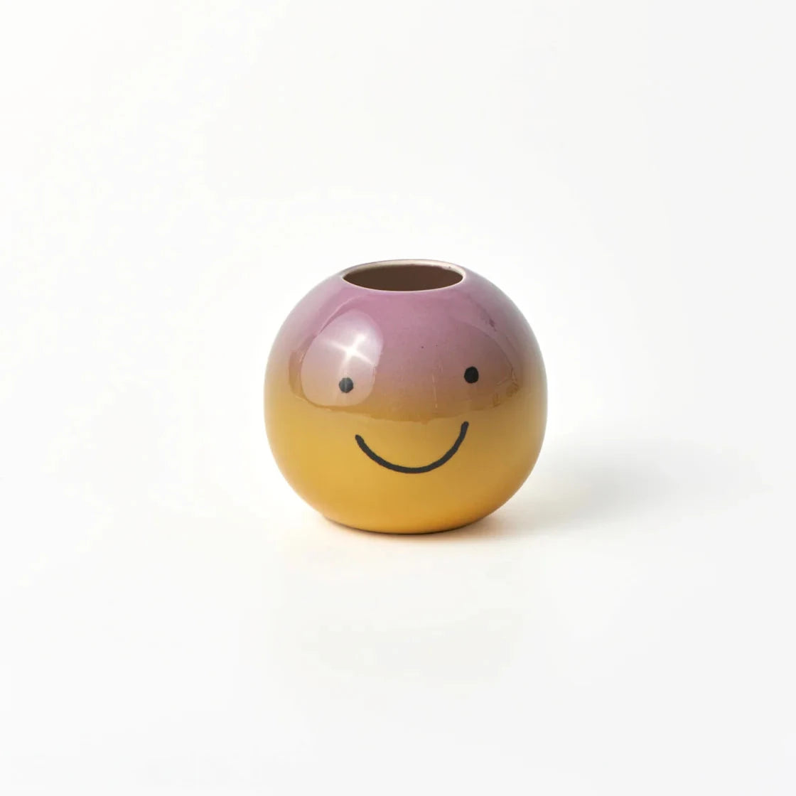 Jones & Co Smiley Face Vase - Violet