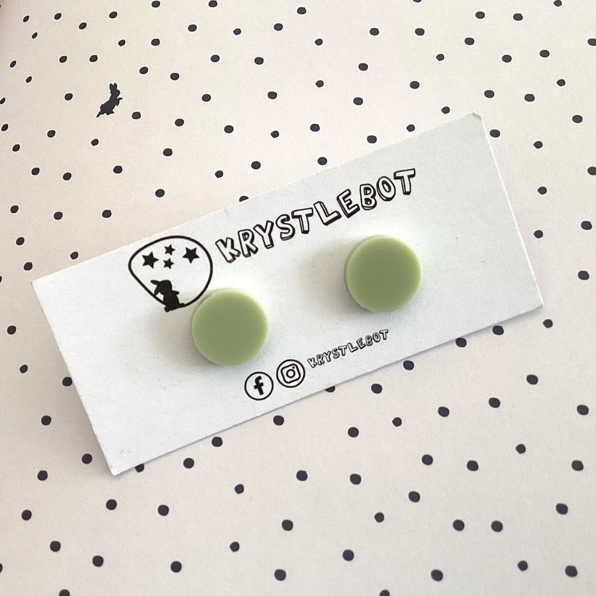 Krystlebot Circle Studs - Sage