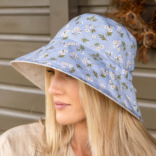 Bedhead Vacationer Reversible Adult Sun Hat - Daisy