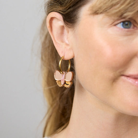 Martha Jean Butterfly Earrings - Peach