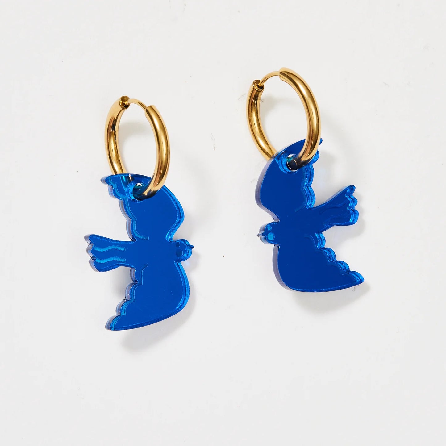 Martha Jean Mini Bird Earrings - Cobalt
