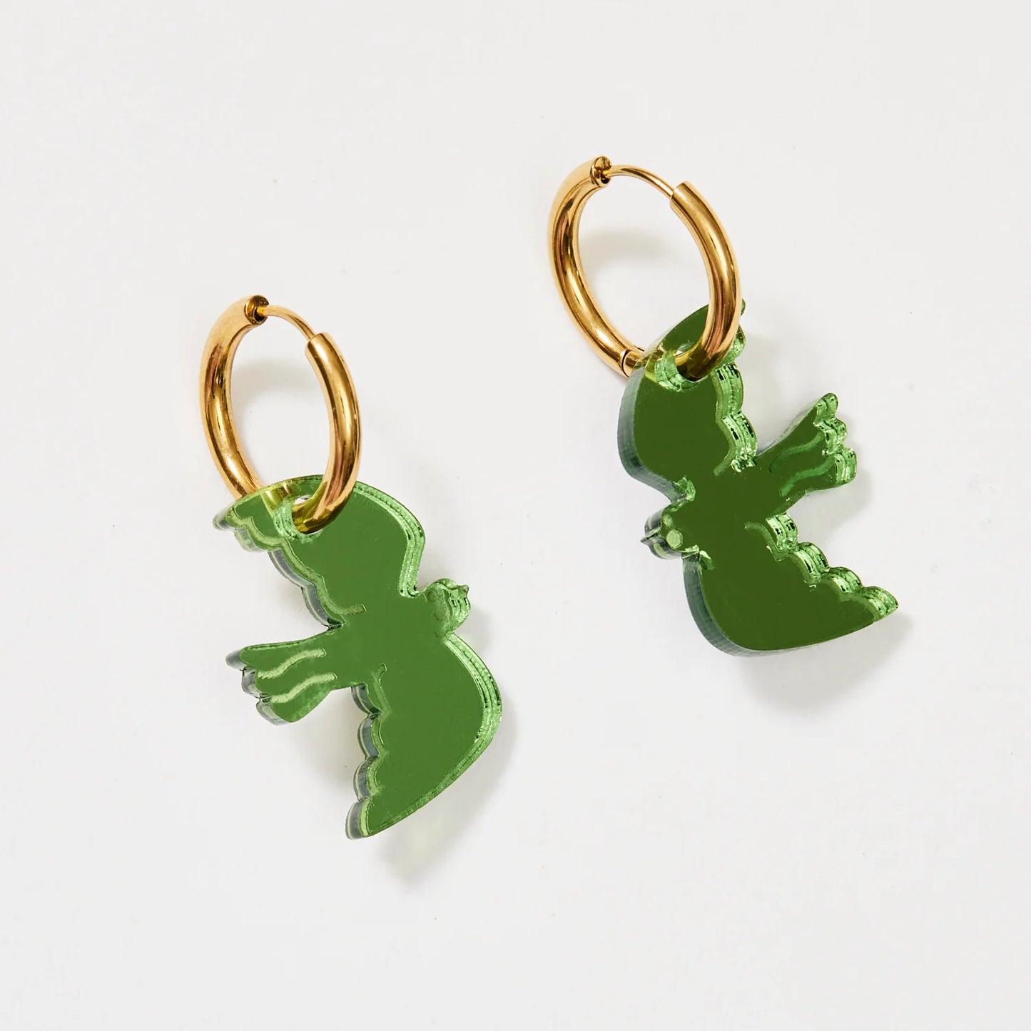 Martha Jean Mini Bird Earrings - Fern