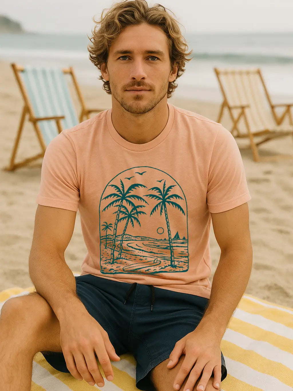 Moore Collection Beach Vibes Tee - Peach
