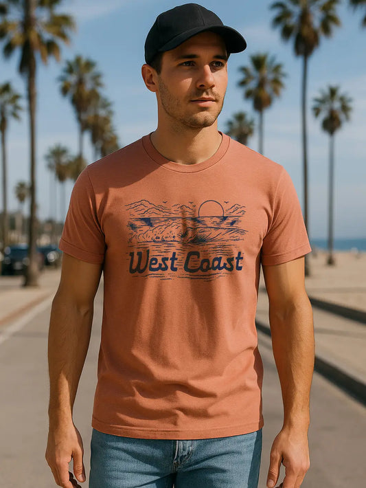Moore Collection West Coast Wave Tee - Terracotta