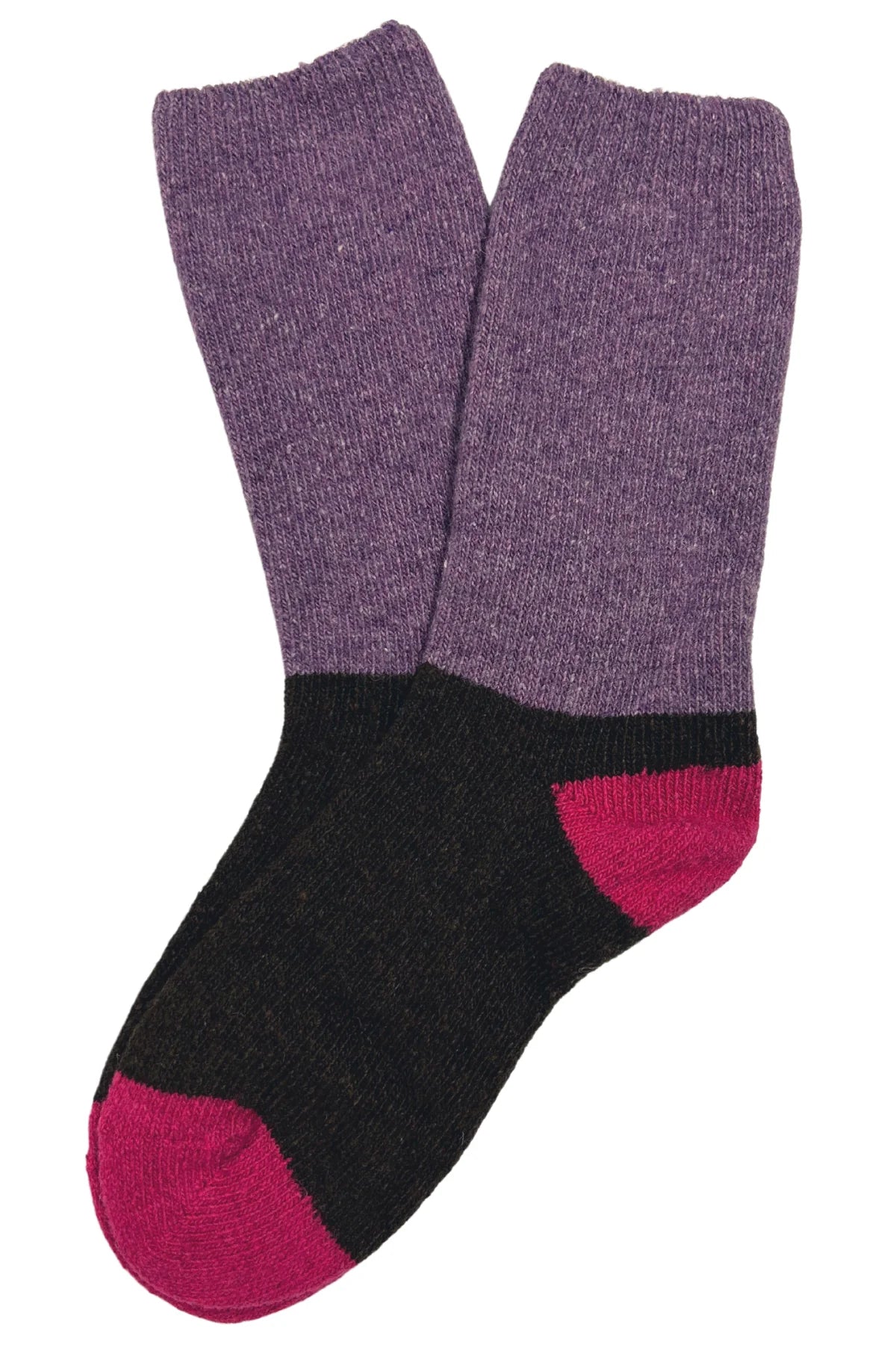 Olga de Polga Terrific Triple Tone Socks in purple/ brown/ pink