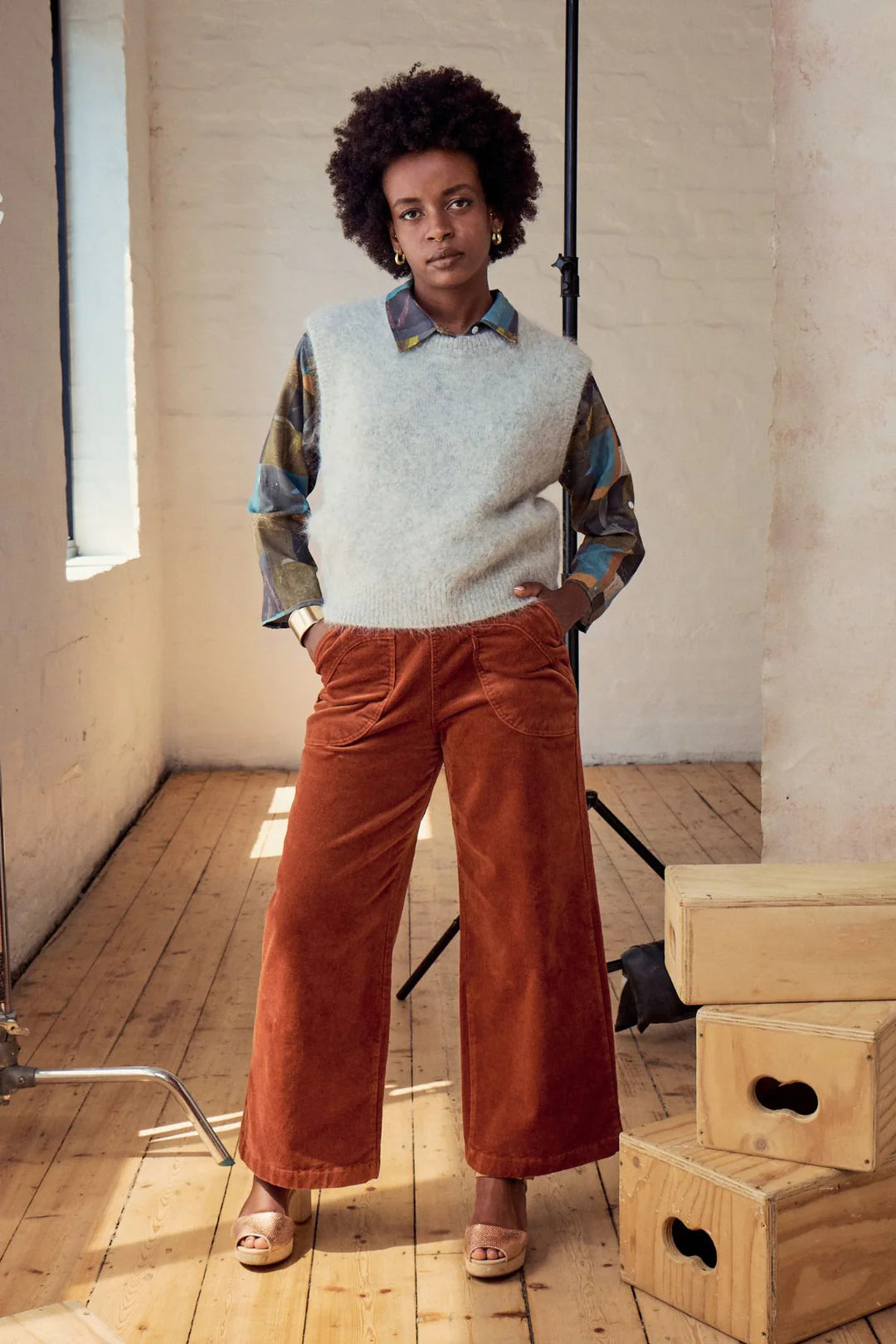 Olga de Polga Peggy Lou Velvet Corduroy Pants - Caramel