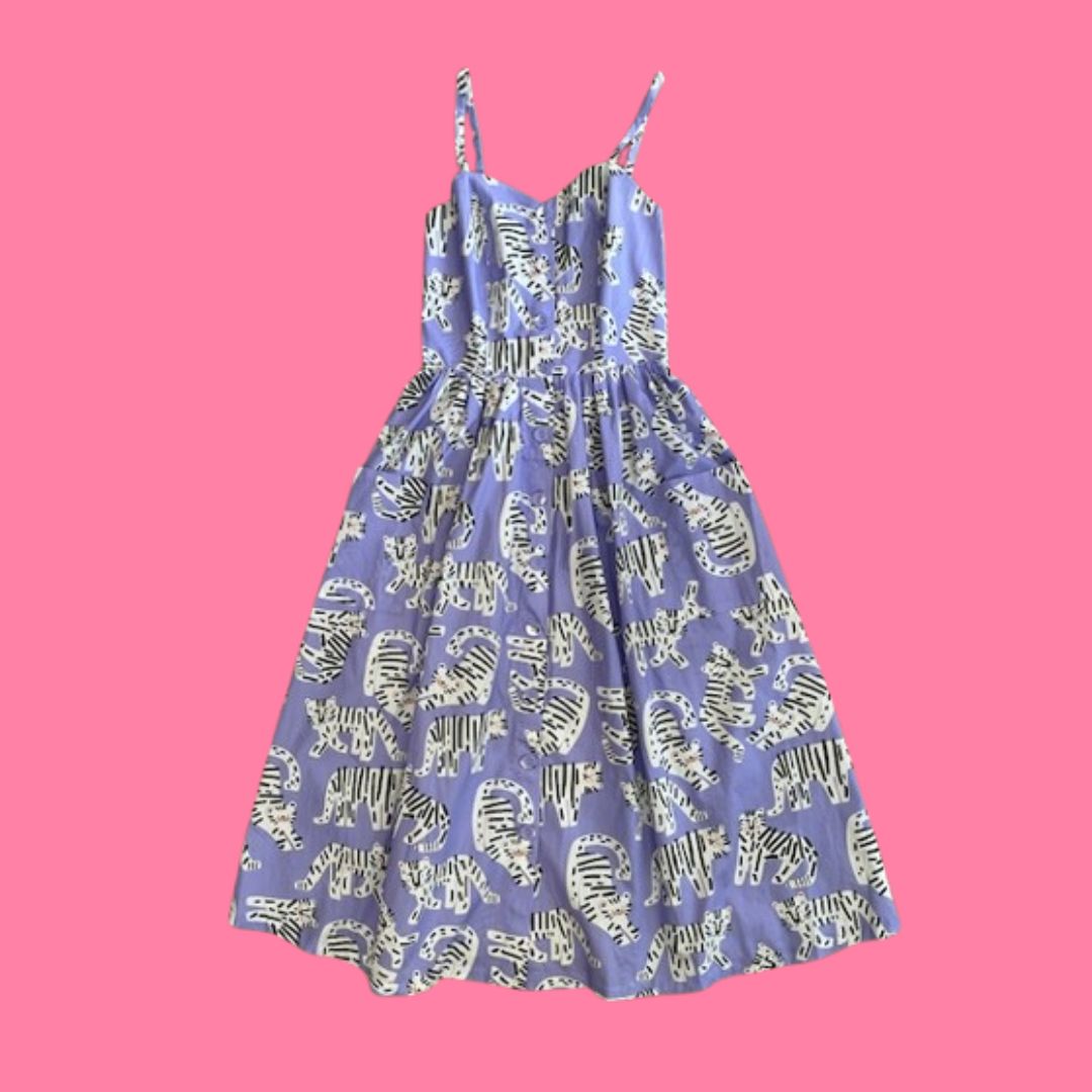 Flat lay of Origami Doll Penelope Tiger Dress