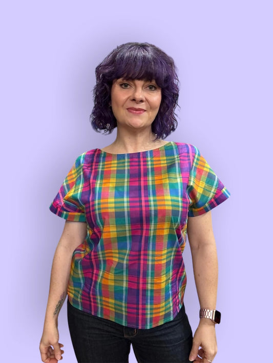 Origami Doll Freya Plaid Top
