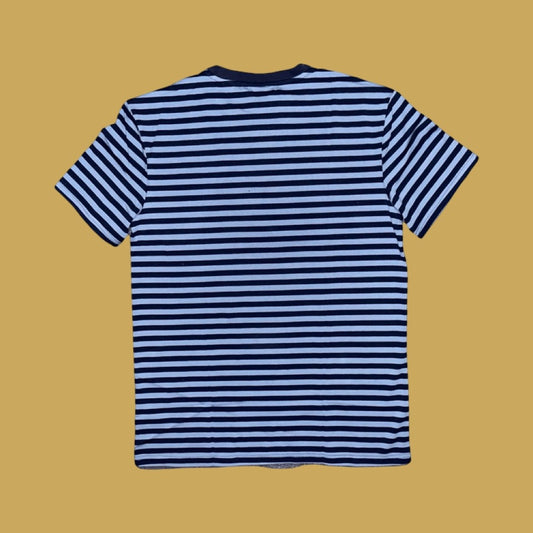Station Stripes The Chur Stripe Tee - Steel/Navy