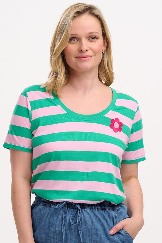 Sugarhill Brighton Sylvie Scoop Neck Tee - Flower