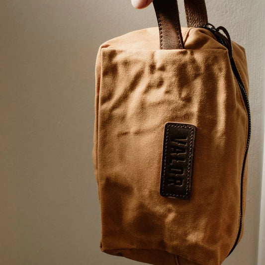 Valor Organics Waxed Canvas Toiletry Bag - Mustard