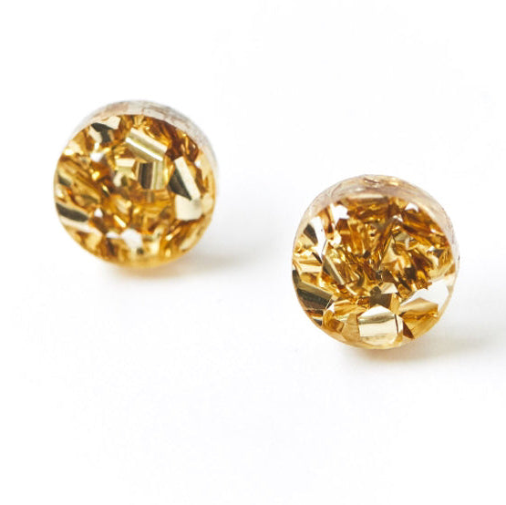 Martha Jean Mini Circle Stud Earrings - Gold Dust
