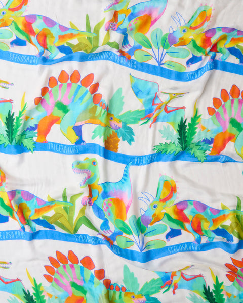 Kip & Co Dino Safari Bamboo Baby Swaddle