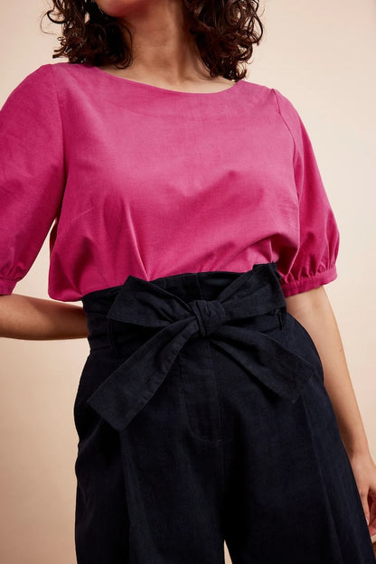 Emily & Fin Ava Magenta Needlecord Top