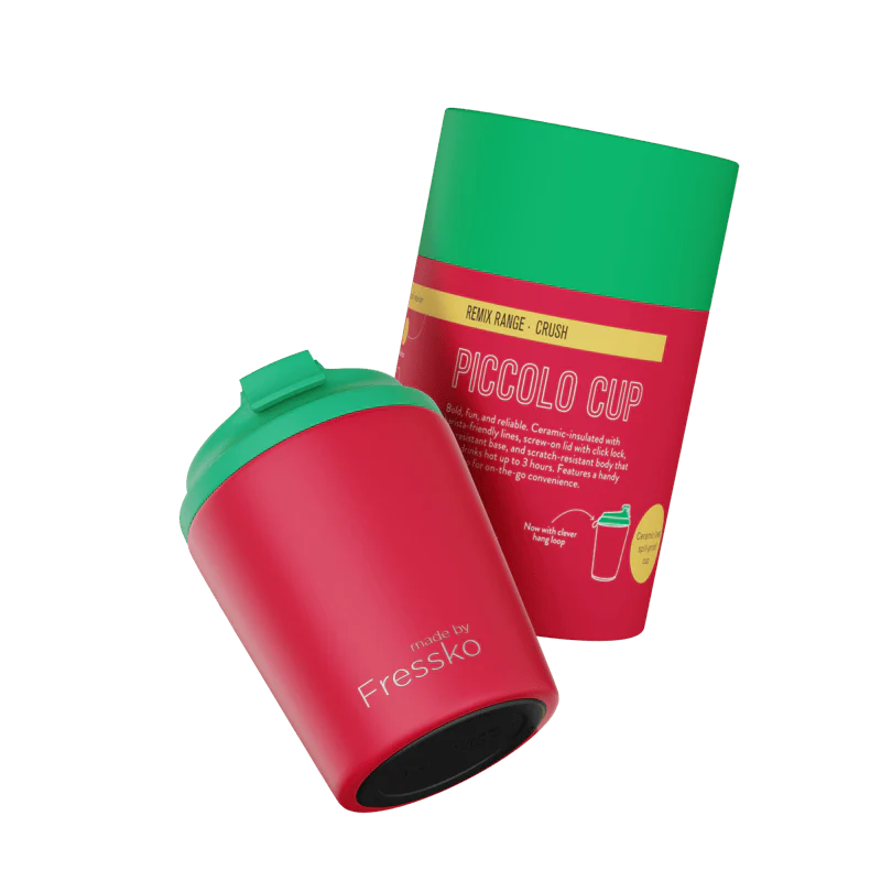 Fressko Ceramic Interior Piccolo Reusable Coffee Cup with Hang Loop - 4oz