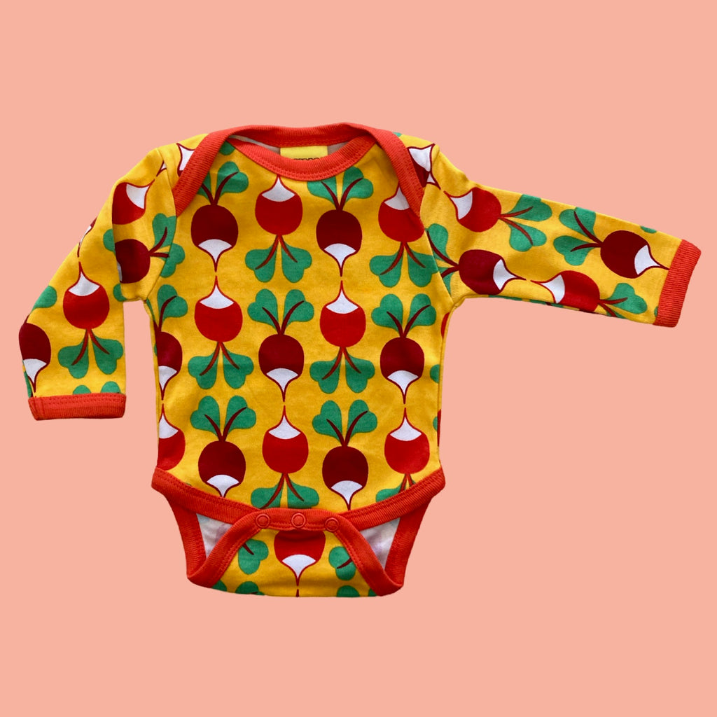 Duns Big Radish Orange Long Sleeve Bodysuit