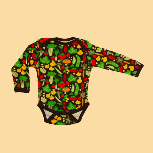 Duns Veggies Brown Long Sleeve Bodysuit