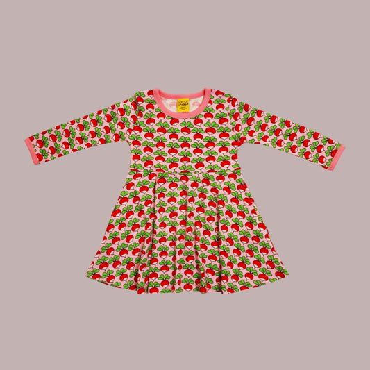 Duns Radish Prism Pink Long Sleeve Skater Dress