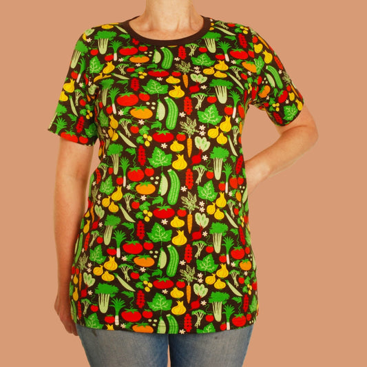 Duns Veggies Brown Short Sleeve Adult Tee