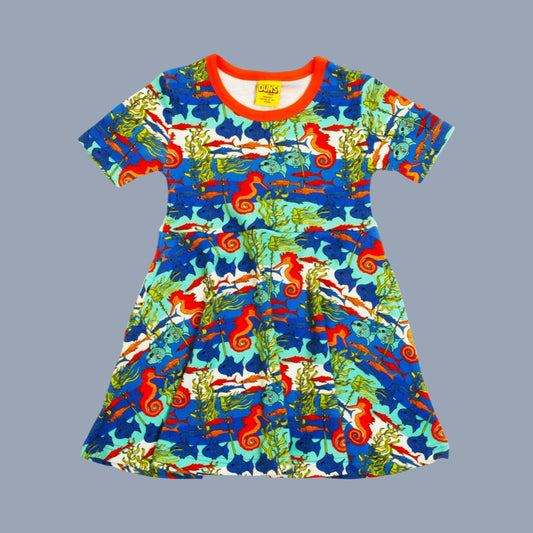 Duns Seahorses Short Sleeve Skater Dress