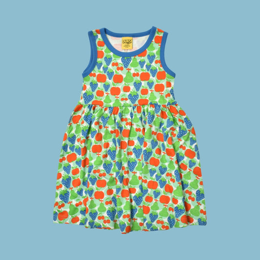 Duns Fruits Beach Glass Sleeveless Dress with Gathered Skirt