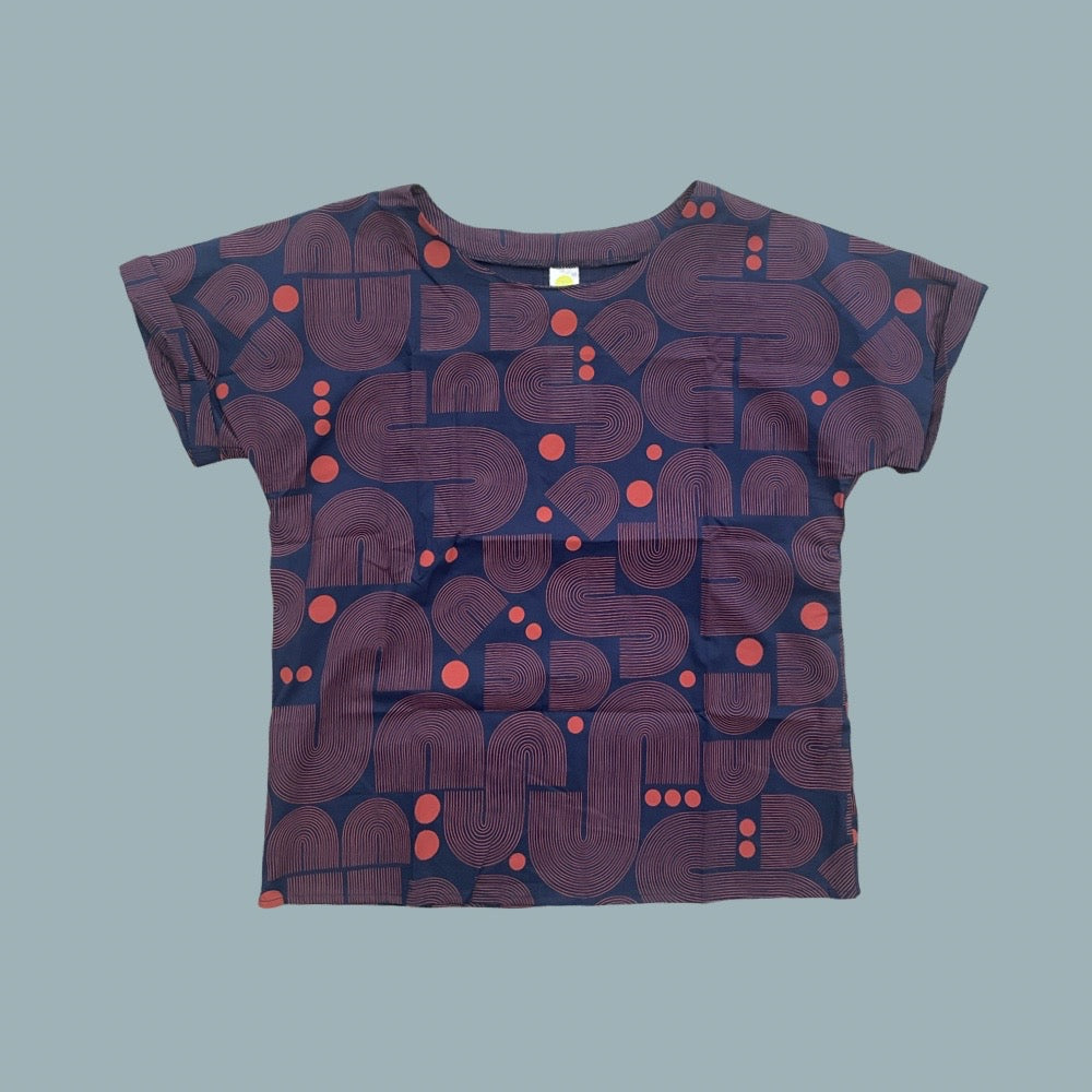 Essaye Bella Bauhaus Top - Navy/Ginger