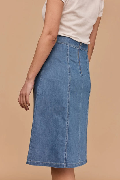 Frock Me Out A-Line Denim Skirt - Vintage Wash