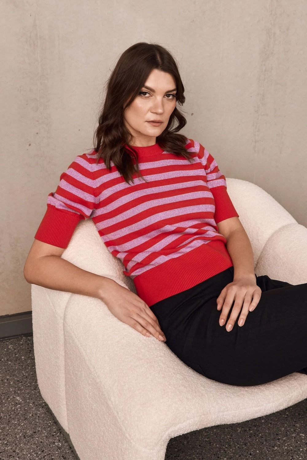 Frock Me Out Stripe Knit - Red & Disco Lilac