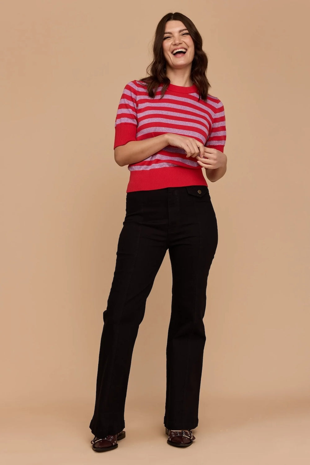 Frock Me Out Stripe Knit - Red & Disco Lilac