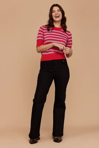 Frock Me Out Stripe Knit - Red & Disco Lilac