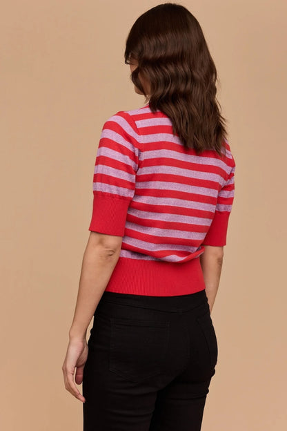 Frock Me Out Stripe Knit - Red & Disco Lilac
