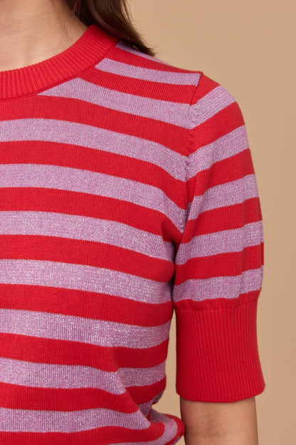 Frock Me Out Stripe Knit - Red & Disco Lilac