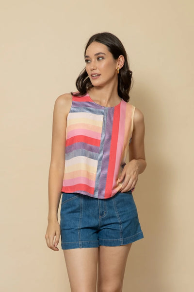 Frock Me Out Miami Stripe Sleeveless Top