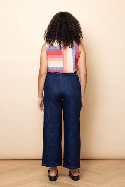 Frock Me Out Denim High Waisted Pants - Indigo