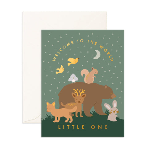 Fox & Fallow Welcome Little One Woodland Card