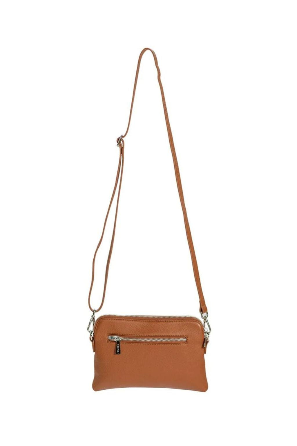 Back of Hoopla Mini Cross Body Slouch Bag in Tan