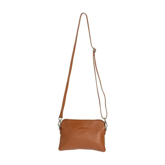 Hoopla Mini Cross Body Slouch Bag in Tan