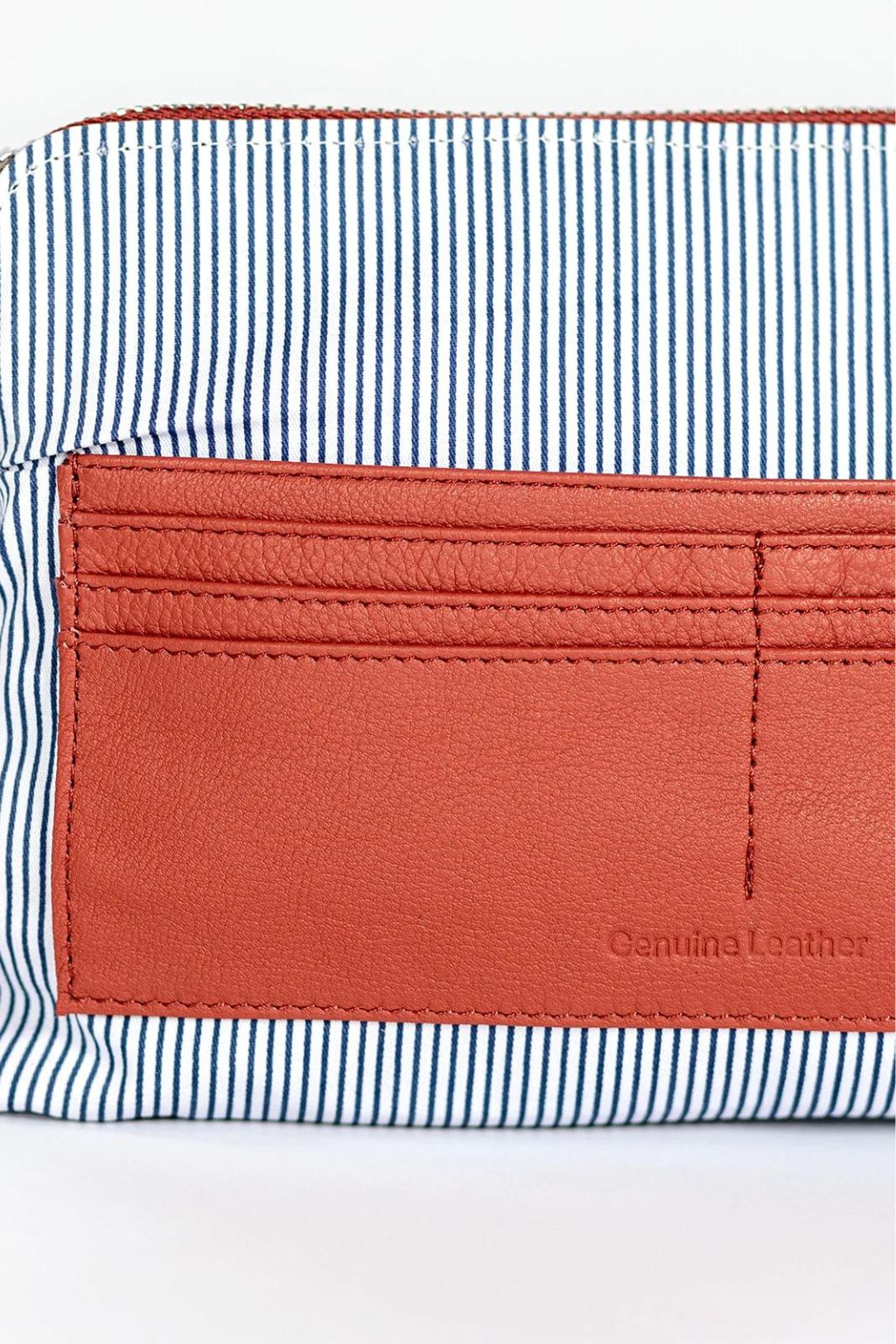 Inside Pocket of Hoopla Mini Cross Body Slouch Bag in Terracotta