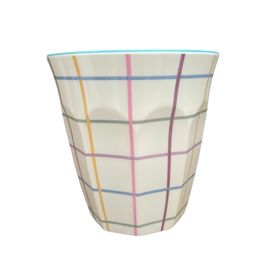 Rice Medium Cup - Two Tone Bright Check
