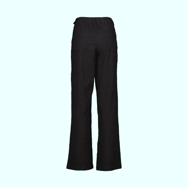 Olga de Polga Peggy Lino Long Pants - Black Linen