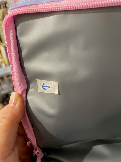 IMPERFECT: Project Ten Green Blue Stripe Takeaway Bag (Lid Lining)