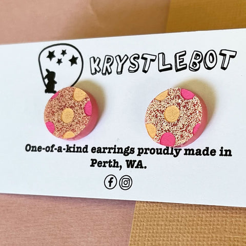 Krystlebot Spotty Oval Studs - Pink/Peach