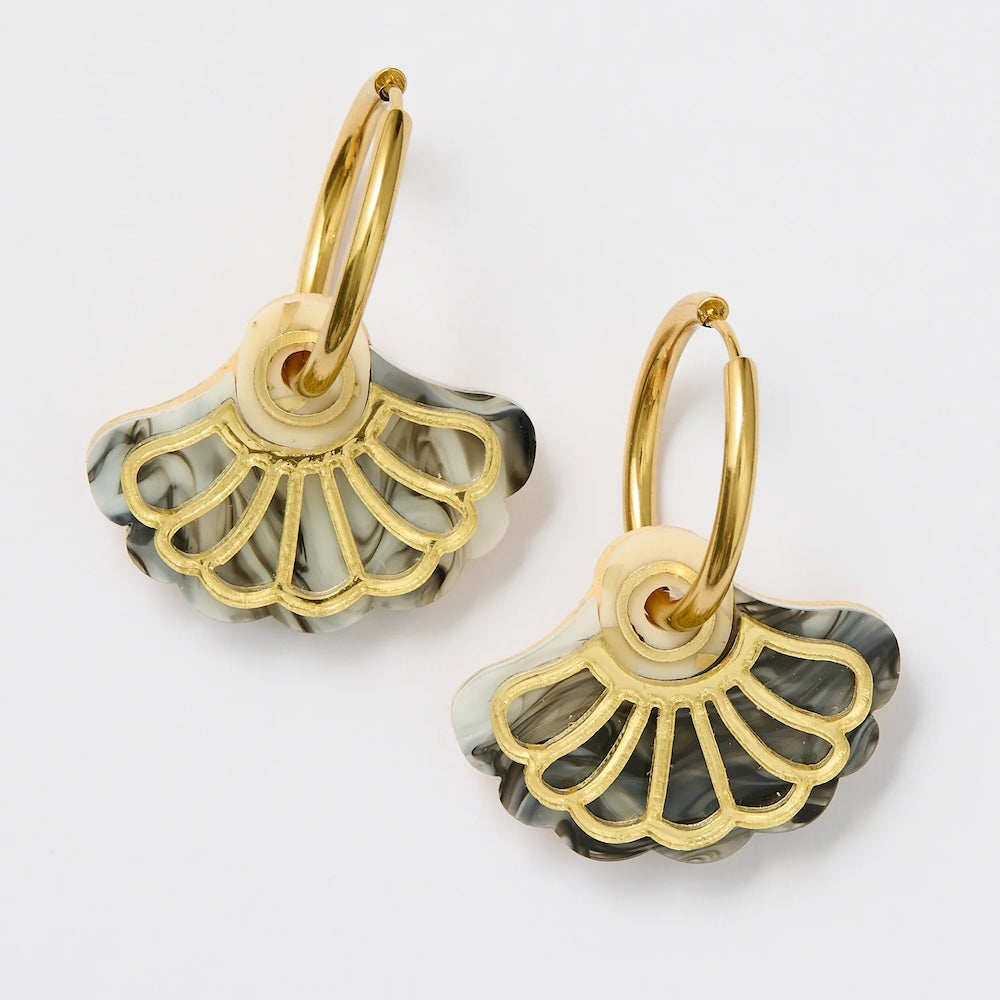 Martha Jean Matilda Earrings - Gold/Black