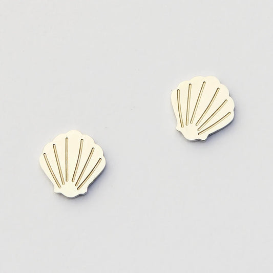 Martha Jean Shell Studs - Silver
